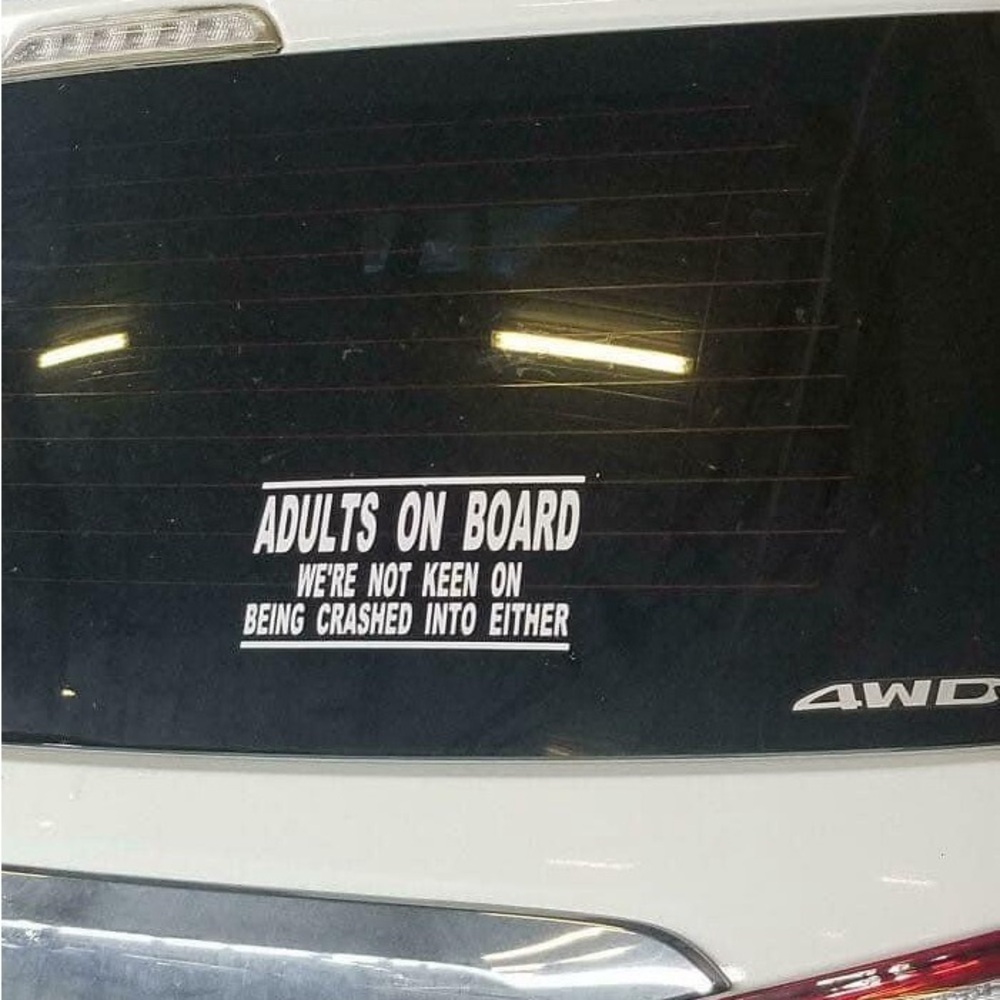 Adults On Board Car Sticker